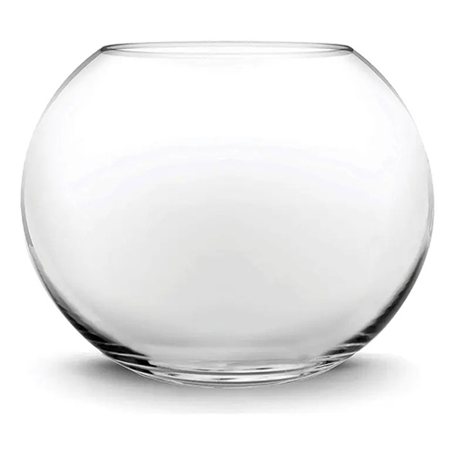 Jarrón De Vidrio Transparente Para Pecera Redonda 8*10cm