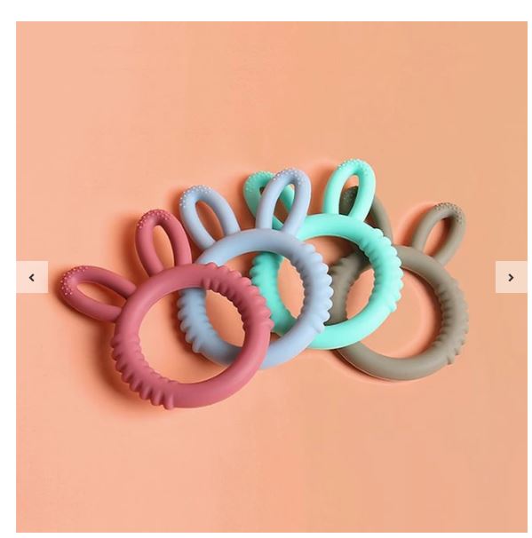 Mordedor silicona diseño oreja de conejo