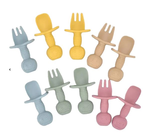 cuchara y tenedor de silicona