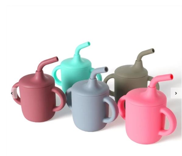 vaso silicona con bombilla para bebé