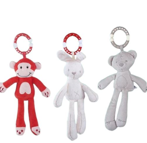 Peluche Sonajero Apego Diseño Mono, Conejo o Elefante
