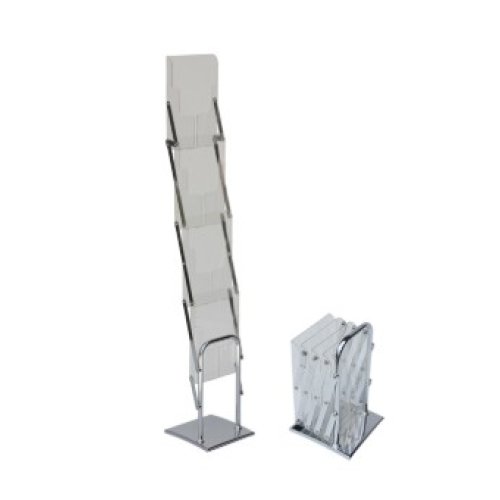 PORTA FOLLETERO CON MALETA DE TELA 4 bandejas