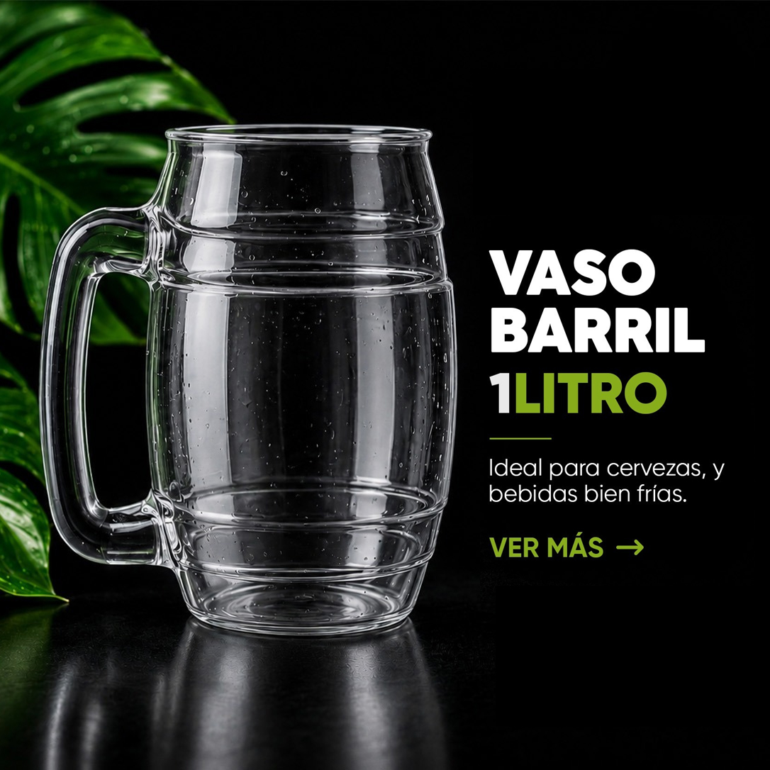 Vaso barril reutilizable 1 litro 