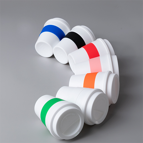 Mug Express Cup WHITE 356cc con banda silicona
