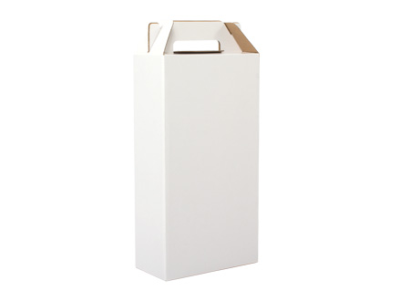 Caja autoarmable con asas, para 2 botellas de Vino