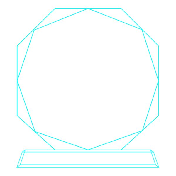Galvano Cristal Octagonal 6216