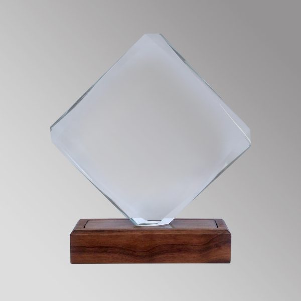 Galvano Cristal con Base de Madera BLAS 52