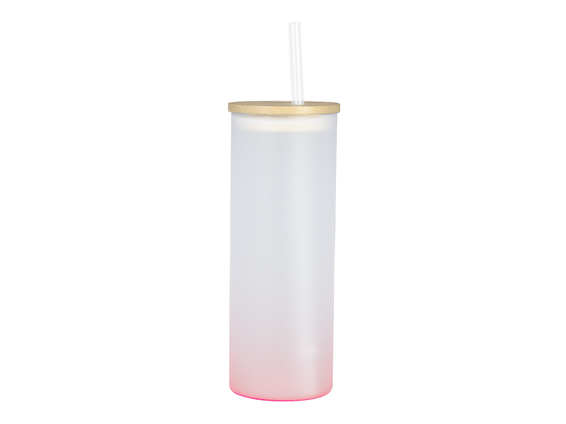 Botella Vidrio Borosilicato Sublimación, tapa Bamboo