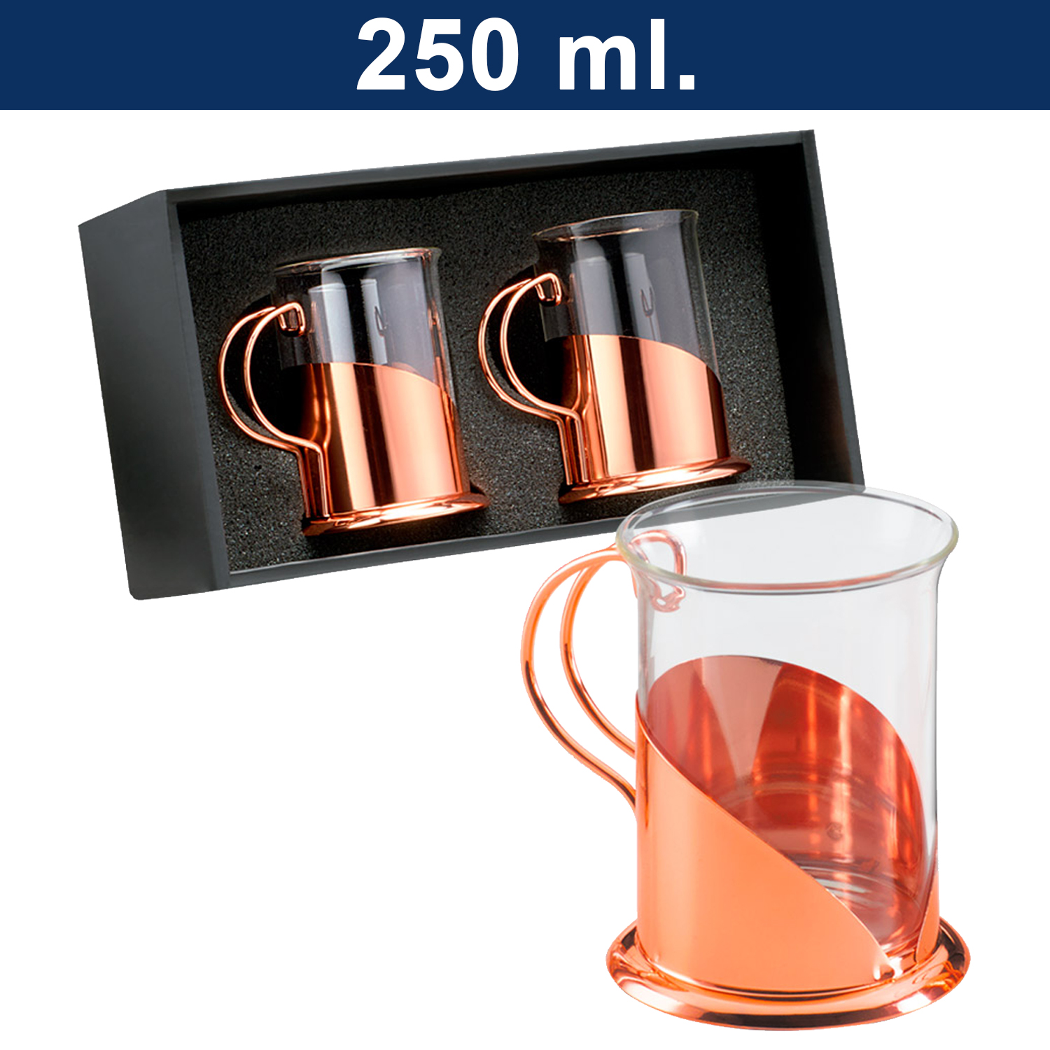 Set de 2 tazas para café encobrizadas