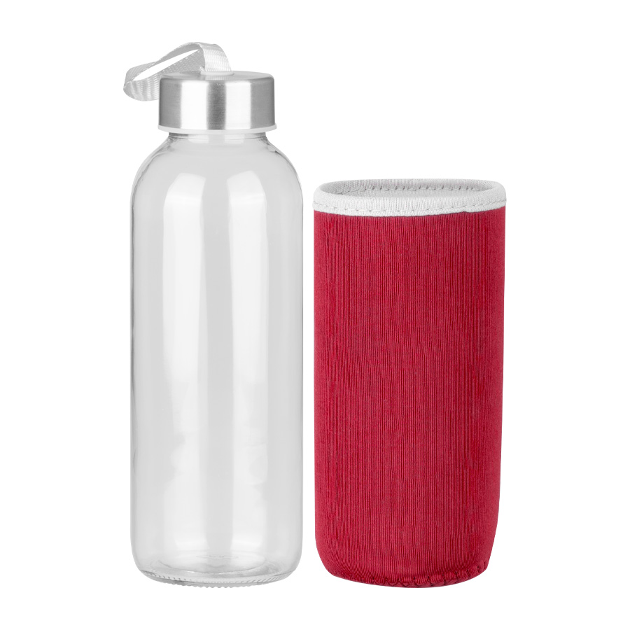 Botella de Vidrio Silica con funda de Neopreno 440cc Botella de Vidrio Silica con funda de Neopreno 440cc