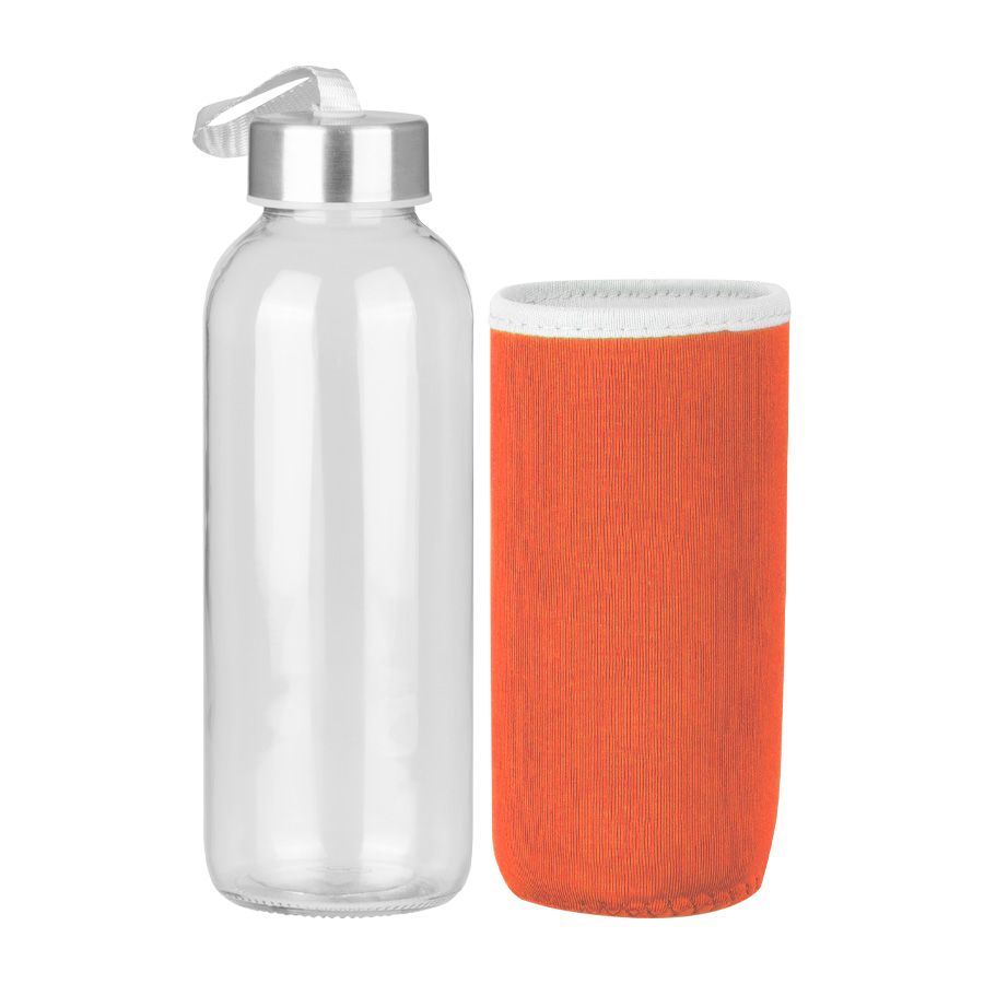 Botella de Vidrio Silica con funda de Neopreno 440cc Botella de Vidrio Silica con funda de Neopreno 440cc