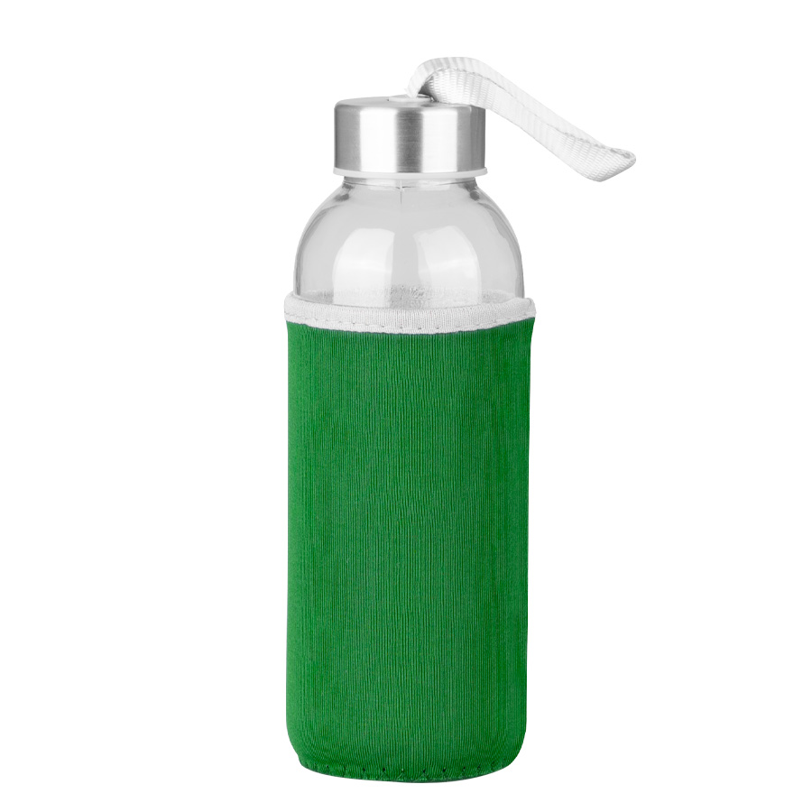 Botella de Vidrio Silica con funda de Neopreno 440cc Botella de Vidrio Silica con funda de Neopreno 440cc