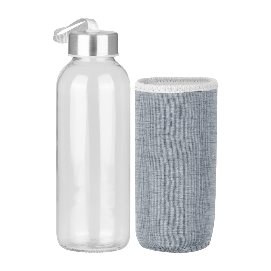 Botella de Vidrio Silica con funda de Neopreno 440cc Botella de Vidrio Silica con funda de Neopreno 440cc
