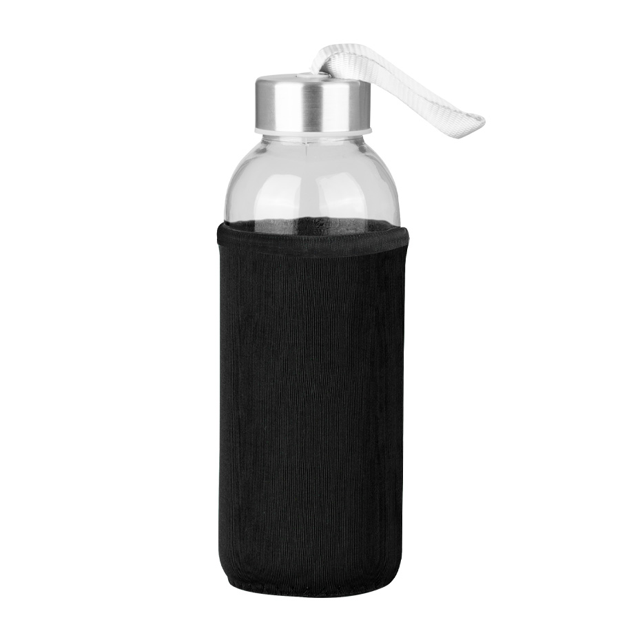 Botella de Vidrio Silica con funda de Neopreno 440cc Botella de Vidrio Silica con funda de Neopreno 440cc