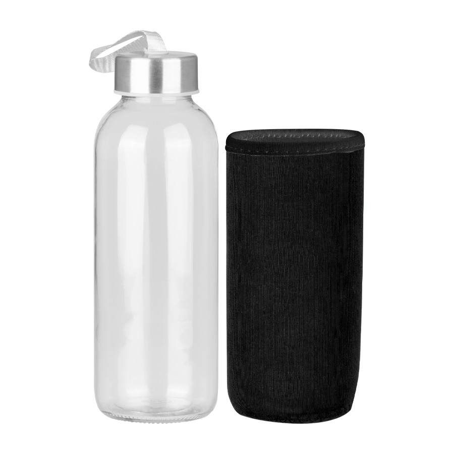 Botella de Vidrio Silica con funda de Neopreno 440cc Botella de Vidrio Silica con funda de Neopreno 440cc