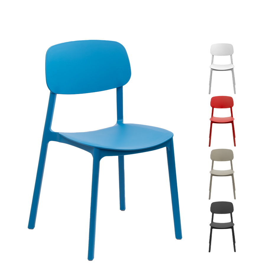 Silla apilable de plástico rígido