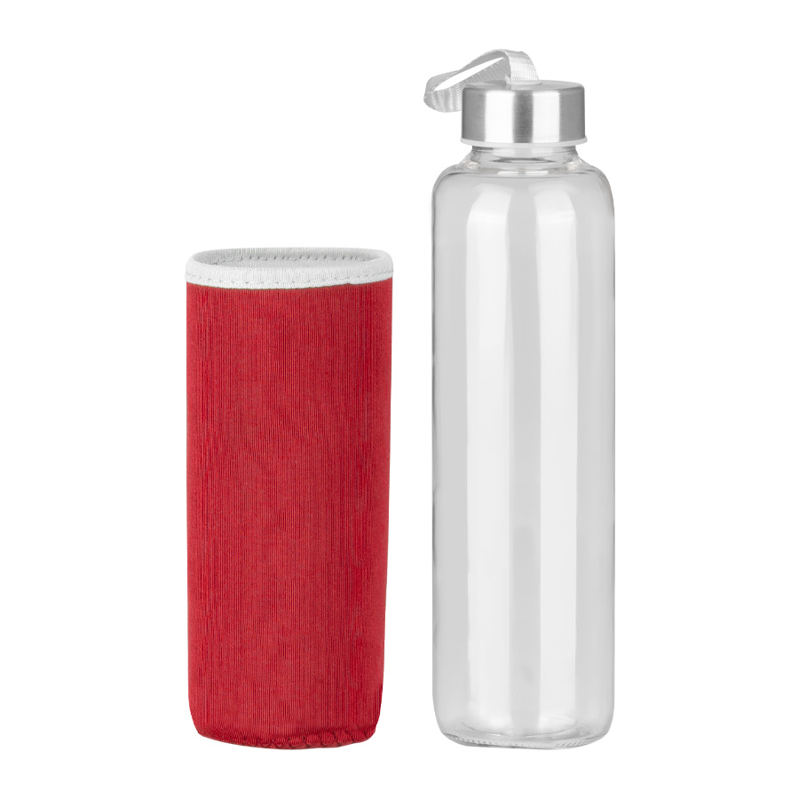 Botella de Vidrio Borosilicato con Funda de Neopreno 580cc Botella de Vidrio Borosilicato con Funda de Neopreno 580cc