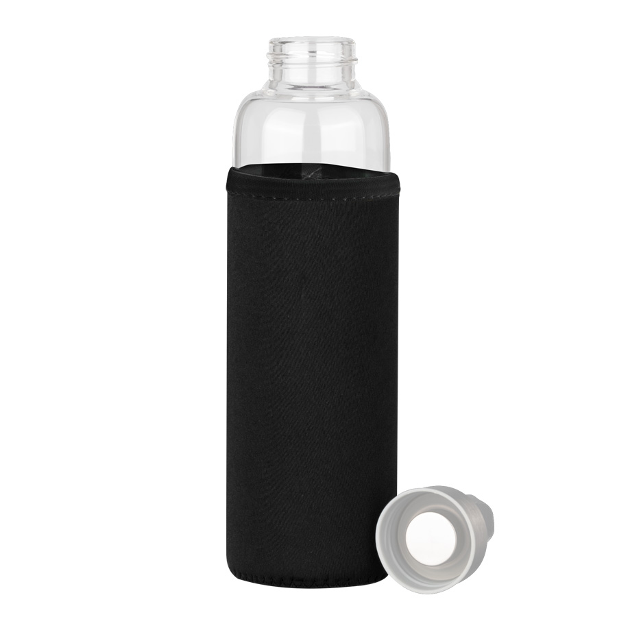 Botella de Vidrio Borosilicato con Funda de Neopreno 580cc Botella de Vidrio Borosilicato con Funda de Neopreno 580cc