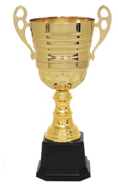 Copa copón metálico, cuerpo y base plástica c/placa para grabar