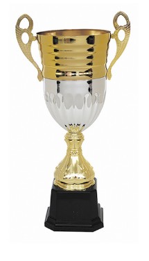 Copa copón metálico, cuerpo y base plástica c/placa para grabar