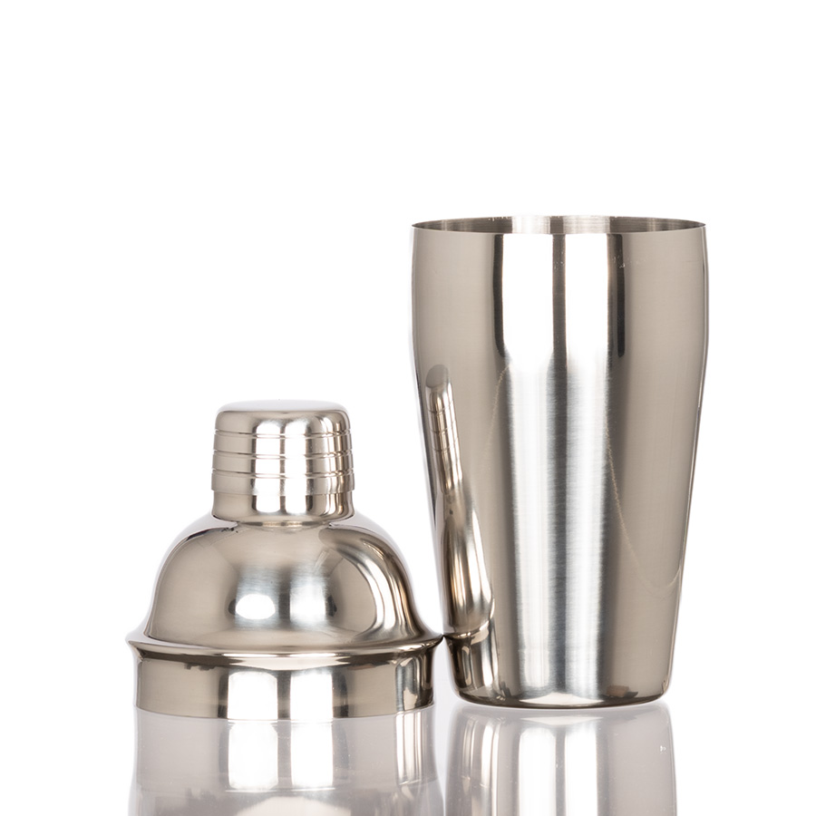 Coctelera metálica plateada 