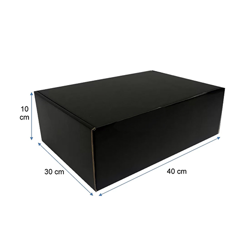 Caja de Cartón Autoarmable 40X30X10 Negra Lujo Extra Fuerte: 5 Kgs Max